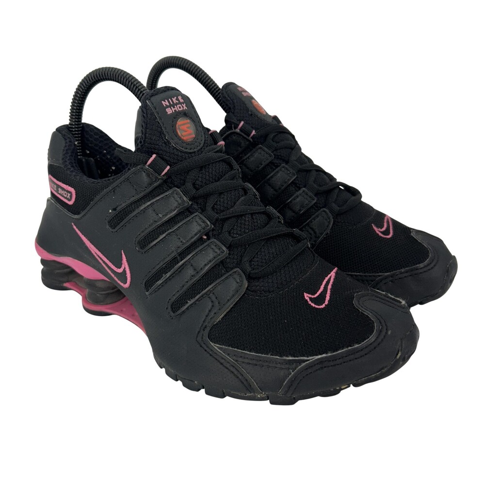 Vintage Nike Shox NZ Shoes Womens Size 7 Black Pink Running Sneakers 305586-004